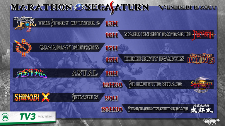 Marathon dédié à la Sega Saturn ce week-end