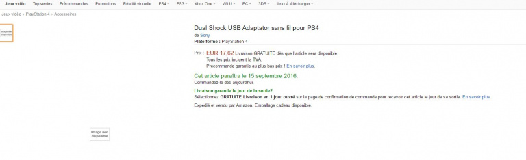 PS4 : Un adaptateur USB sans fil fait son apparition sur Amazon