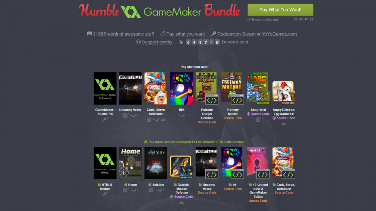 Humble Bundle : Un pack Game Maker (800 euros) pour 15 euros !