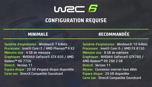 WRC 6 : La configuration requise et les volants compatibles annoncés