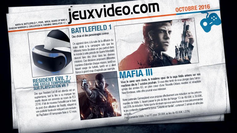 Aujourd'hui sur Jeuxvideo.com : Mafia 3, Silent Hill, Osiris : New Dawn