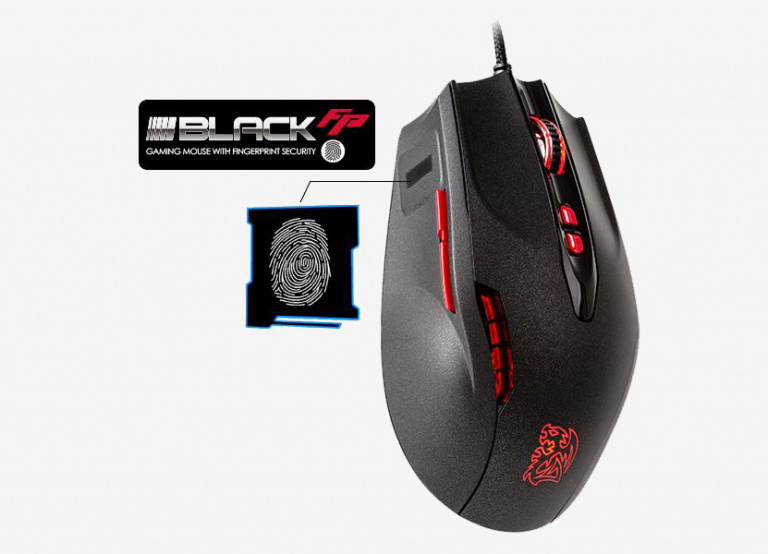 Thermaltake tT eSports Black FP : une souris dotée d’un capteur d’empreinte digitale