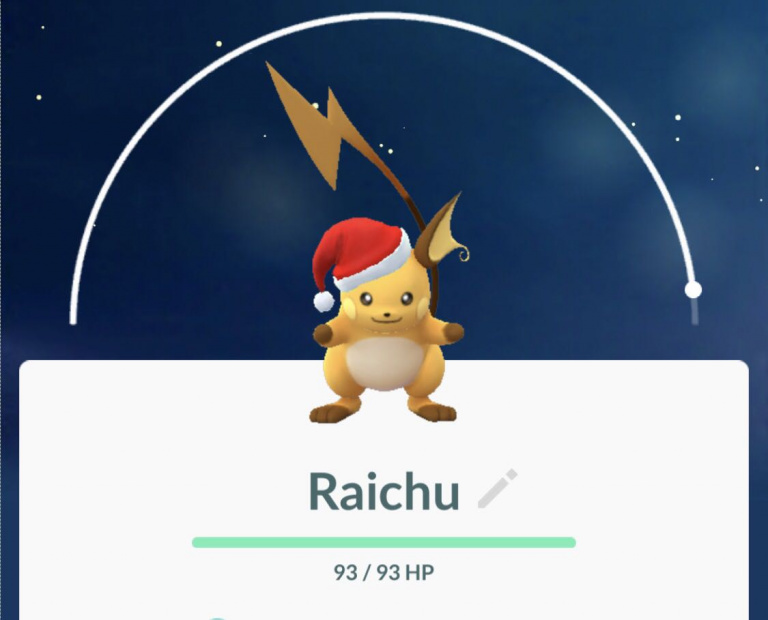 Raichu de Noël, le Pokémon secret de la MAJ de décembre 2016