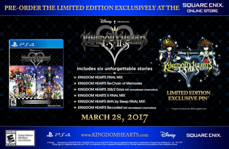Kingdom Hearts : Les épisodes 1.5 et 2.5 HD Remix compilés dans une édition limitée sur PS4
