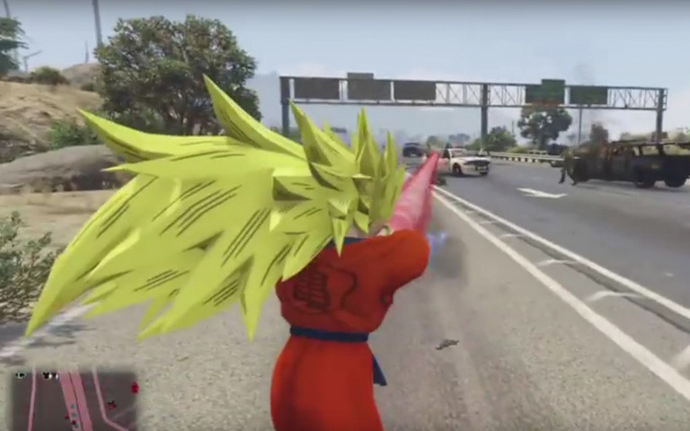 Dragon Ball dans GTA : le mod Super Saiyan Goku