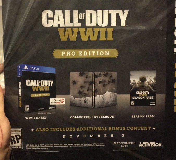 Call of Duty WWII : une édition "Pro" aurait fuité chez GameStop