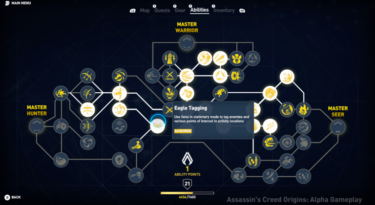 E3 2017 : Assassin's Creed Origins - Un aperçu de l'arbre de compétences