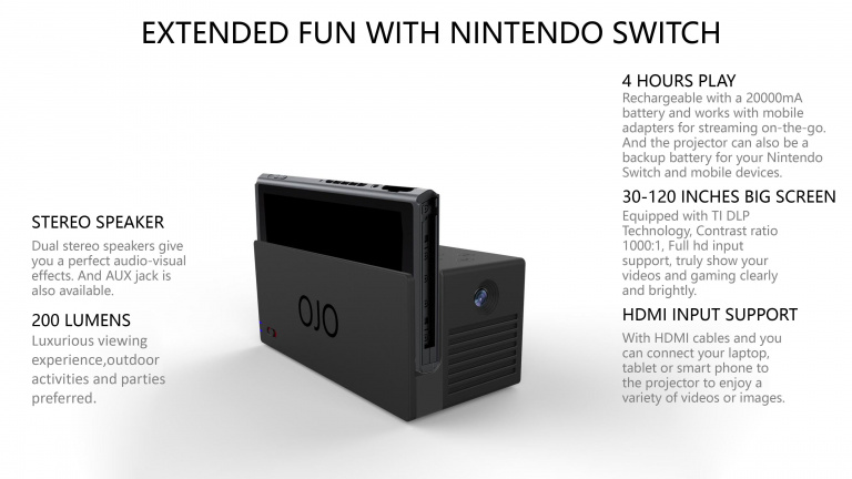 Nintendo Switch : Ojo, un nouveau dock qui fait également vidéoprojecteur