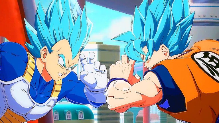 Dragon Ball FighterZ : Goku et Vegeta Blue déchaînent leurs coups