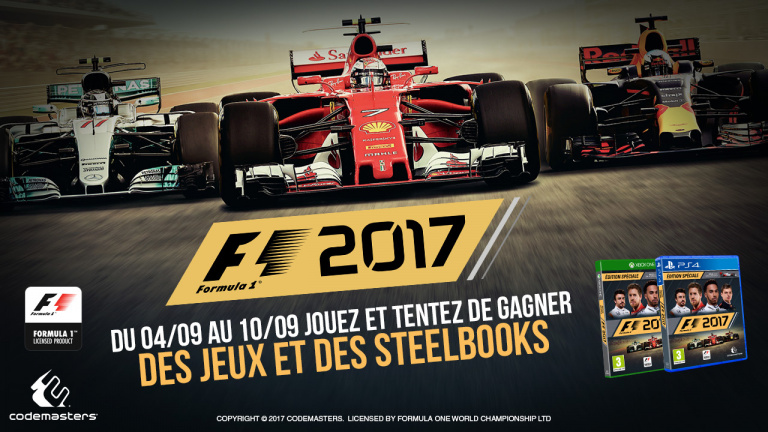 Concours F1 2017 : Gagnez des jeux et des steelbooks