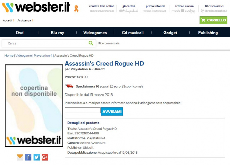 Assassin's Creed Rogue : Une version HD dans les tuyaux ?