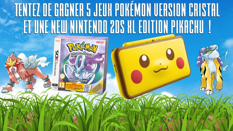 Concours Pokémon : Gagnez des jeux version Cristal et une New Nintendo 2DS XL Pikachu !