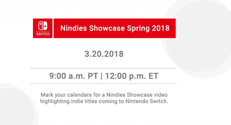 Nintendo Switch : Un "Nindies Showcase" aura lieu le 20 mars