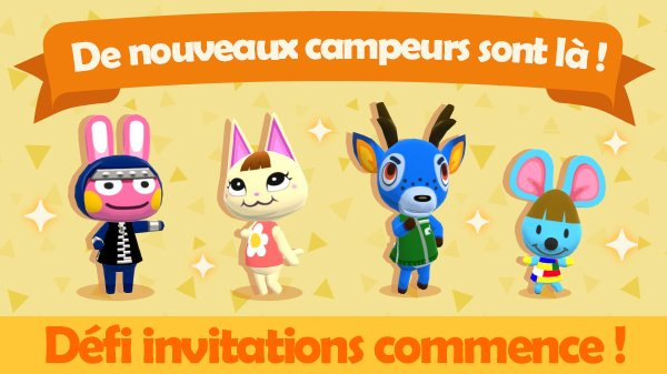 Animal Crossing : Pocket Camp - Quatre nouveaux campeurs sont arrivés