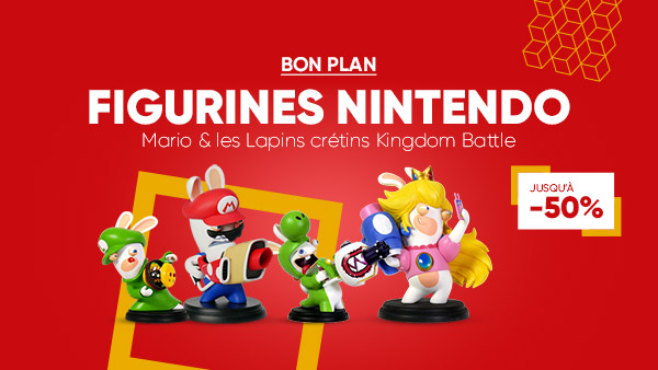 Baisse de prix des figurines Mario et Les Lapins Crétins Kingdom Battle chez la Fnac