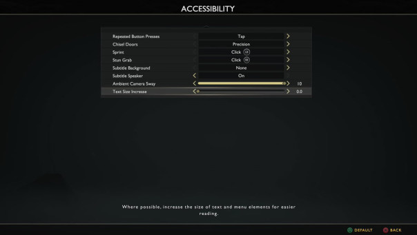 God of War : le patch 1.12 permet d'augmenter la taille des textes