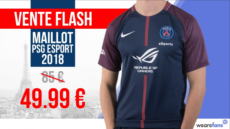 Wearefans : 35€ de réduction sur le Maillot PSG eSports 2018