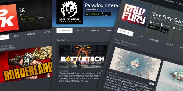 Steam : Des pages dédiées aux éditeurs et développeurs arrivent