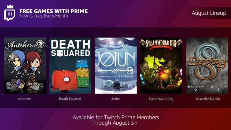 Twitch Prime : Jotun, SteamWorld Dig et Antihero offerts en août