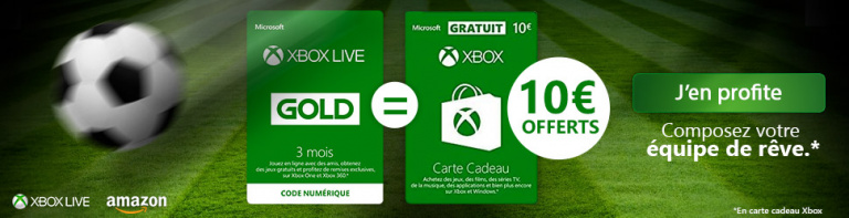 Xbox Live Gold : 10€ offerts pour 3 mois achetés !