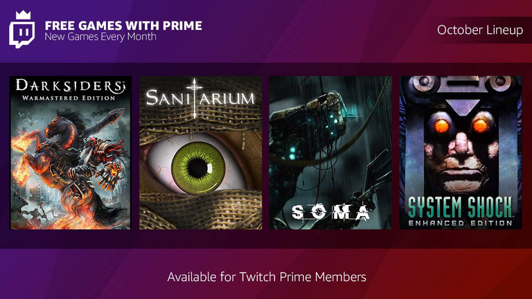 Twitch Prime : Darksiders, Soma et deux autres jeux offerts en octobre