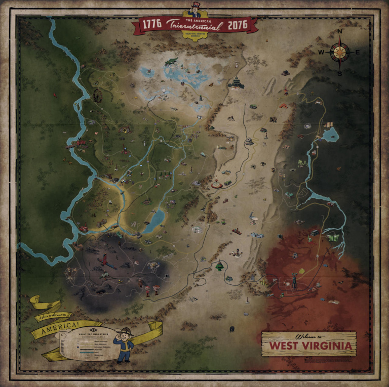 Fallout 76 : La carte du jeu dévoilée