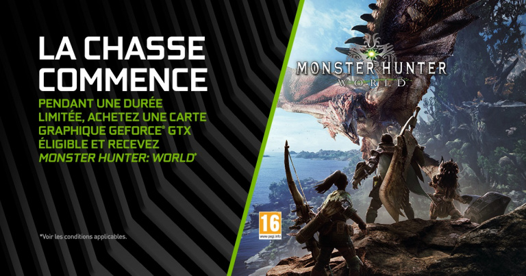 Nvidia : Monster Hunter World offert pour l'achat d'une GTX 1060, 1070 ou 1070 Ti