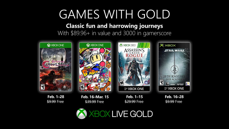 Xbox Games with Gold : les jeux offerts en février