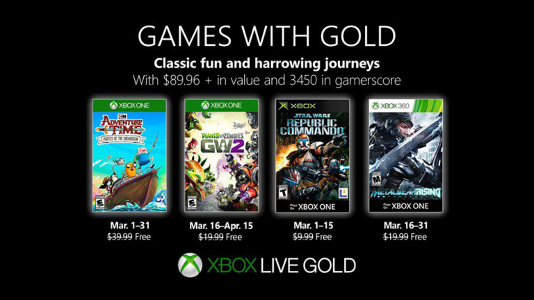 Xbox Games with Gold : Les jeux gratuits du mois de mars