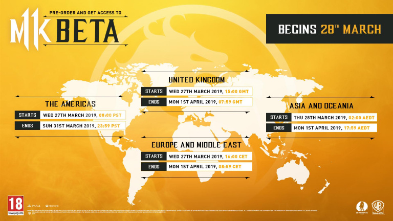 Mortal Kombat 11 : les horaires et les dates de la bêta fermée sur PS4 et Xbox One