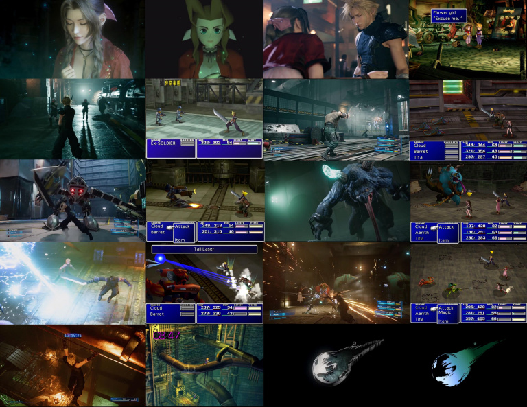 Final Fantasy VII Remake, les comparaisons avec le jeu original