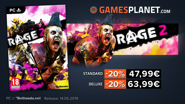 Gamesplanet : Rage 2 et 2K Games vous proposent un week-end de promos !