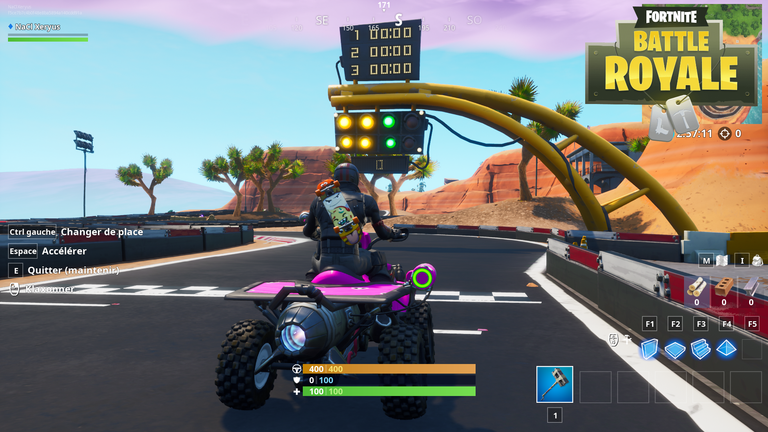 Fortnite, Défi : Terminer un tour sur un circuit dans le désert, dans la neige et dans une prairie (semaine 5, saison 9)