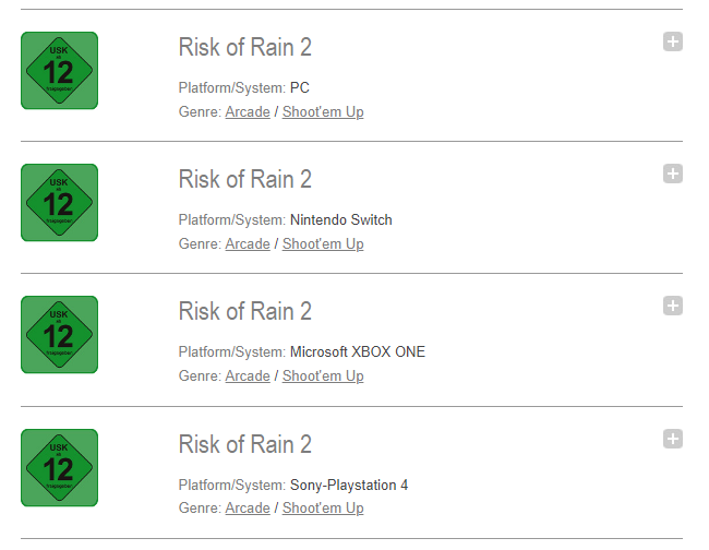 Risk of Rain 2 aperçu sur consoles sur l'USK
