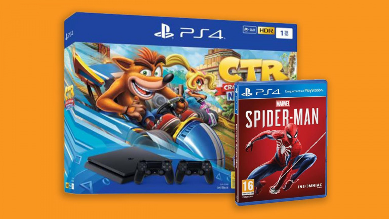 Pack PS4 Slim Crash Team Racing + Marvel’s Spider-Man et une manette offerte pour 299€ !