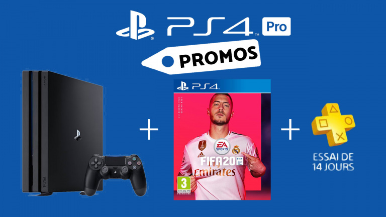 PS4 Pro + FIFA 20 + 14 jours de PS+ à 60€ de réduction ! 