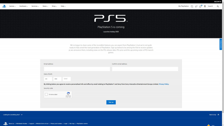 PS5 : Sony a mis en ligne les pages web officielles de la machine