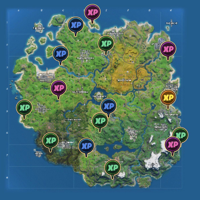 Fortnite, Chapitre 2, saison 2 : toutes les pièces à XP, carte et guide