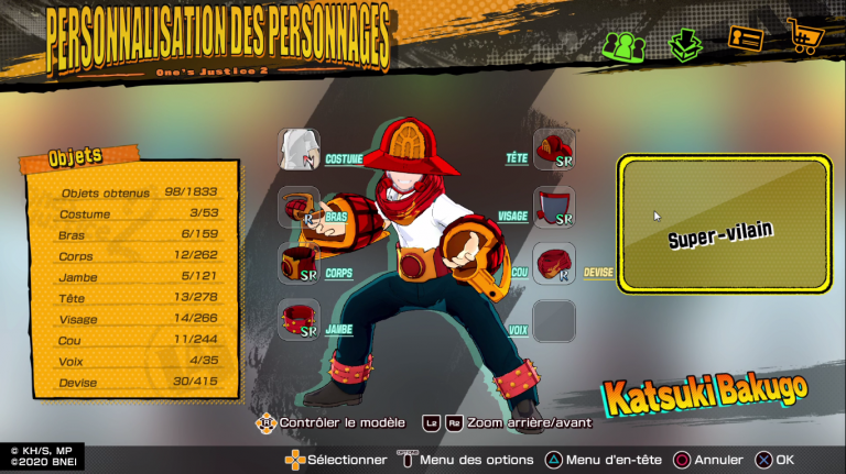 My Hero One's Justice 2 : Katsuki Bakugo à la mode "Fire Force"