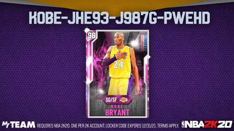 NBA 2K20 : Une carte diamant rose Kobe Bryant offerte à tous les joueurs