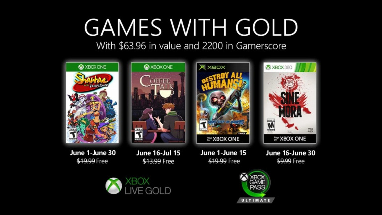 Xbox Games with Gold : les jeux "gratuits" de juin 2020