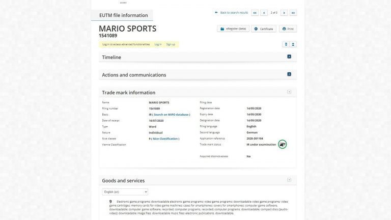 Mario Sports : La marque à nouveau déposée par Nintendo