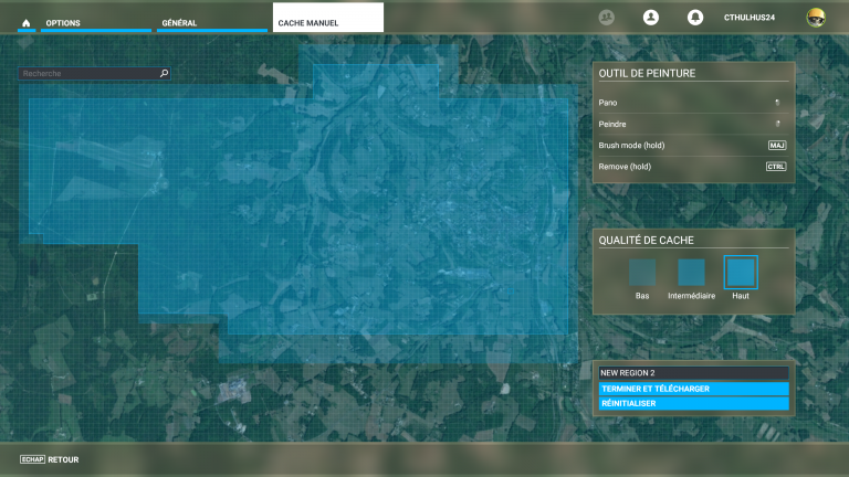 Flight Simulator : Précharger une zone complète dans le jeu pour améliorer les graphismes