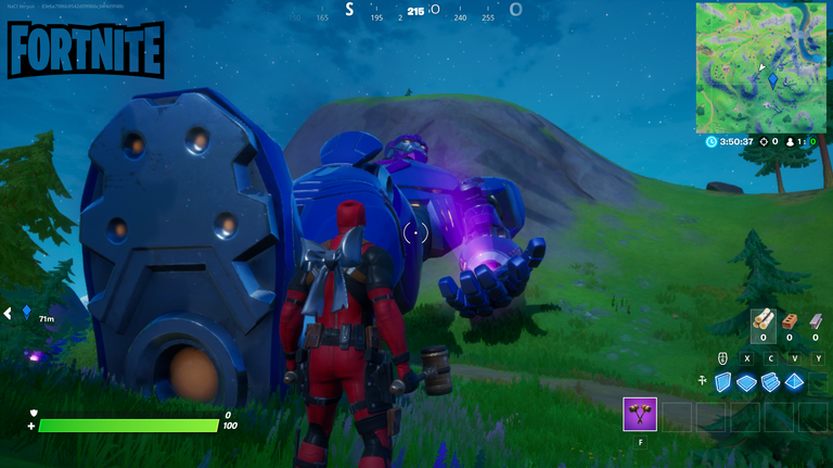 Fortnite, Chapitre 2, saison 4, défis de Wolverine : se propulser de toutes les mains de sentinelles sans toucher le sol (semaine 4)