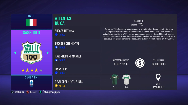 FIFA 21 : tous les budgets des clubs de Serie A (Italie)