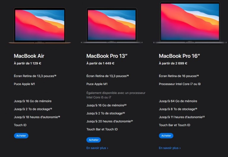Apple officialise 3 Mac Apple Silicon, sa puce M1, et la date de sortie de macOS Big Sur