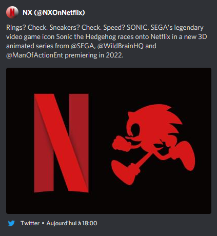 Sonic, de retour dans une série animée en 3D sur Netflix ?