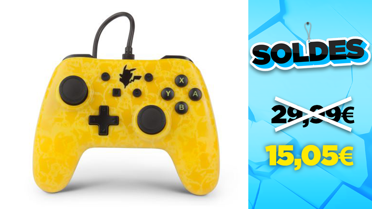Soldes Nintendo : La manette switch filaire Pikachu à -50%
