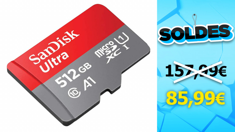 Soldes carte mémoire : microSD Sansdisk 512 Go à moins de 86€