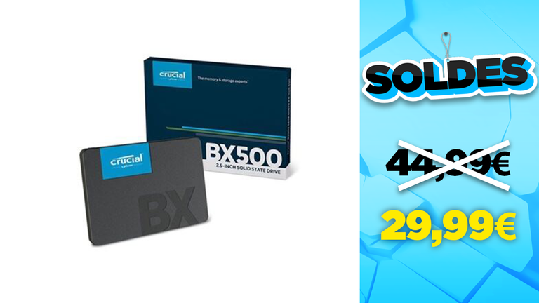 Soldes Crucial : le SSD interne 240Go en réduction à -15€